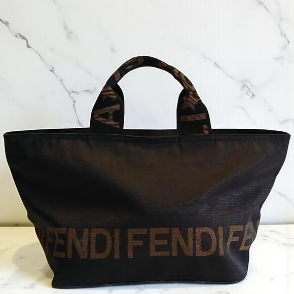 Authentic Fendi Mini Roma Black Canvas Tote Bag Vintage - Picture 16 of 16